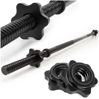 Bara haltera dreapta pentru greutati 120 cm, diametru 25 mm, otel, incarcare maxima 140 kg, negru