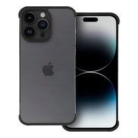 Husa TPU Edgeless Compatibila cu iPhone 15 Pro, Vafy, Protectie pentru Colturi si Camera, Aliaj, Antisoc, Antizgariere, Negru Mat
