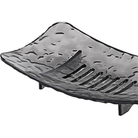 Savoniera din Plastic Flippy, 11 x 8 cm, cu Scurgere Apa, Design Modern, Gri