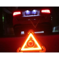 Triunghi Multifunctional de Avertizare, Vafy, Lanterna LED, Impermeabil IP65, 800 lm, 2 x AA, Functie Incarcare Telefon, USB si Micro USB, COB 33, Portocaliu