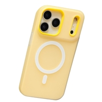 Husa Telefon Jelly Magnetic 2in1, Vafy, Compatibila cu Apple iPhone 17 Pro, din PC+TPU, Magsafe, Finisaj Mat, Portocaliu
