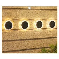 Lampa solara LED Set 4 Bucati, Flippy, Tip Spot pentru Gradina, 8 LED-uri, ABS si Policarbonat, Baterie 1.2V, 600mah, 12 x 13.5 cm, Lumina Alba Cald, Negru/Auriu