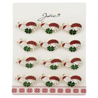 Brose Martisor, Jolie, Set 12 Bucati, Buburuza Cu Trifoi, Metal, 3 cm, Multicolor