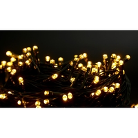 Instalatie Craciun liniara, cu transformator, 20 m, Alb Cald, 200 LED-uri V5, 8 jocuri de lumini, fir verde, Vafy