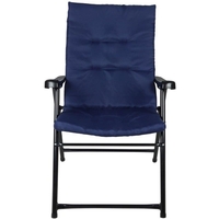 Scaun pliabil de gradina cu perna, structura metalica, 59x66x90 cm, albastru