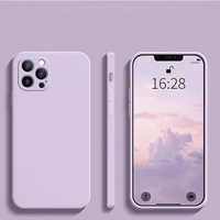 Husa pentru Apple iPhone 14 Pro Max Vafy, Liquid Silicone, cu Microfibra pe interior, Protectie Antisoc, Grass purple, Mov