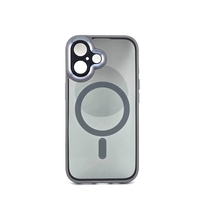 Husa de Protectie Compatibil cu iPhone 16 Plus, Vafy, Incarcare Wireless, Tehnologie Magsafe, Carcasa din TPU/ PC, Protectie Camera, Antisoc, Antizgariere, Gri - Transparent