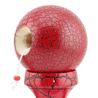 Kendama X Originala, Profesionala, Flippy, Kendama Cracked, din Lemn, 18 cm, Rosu/Negru
