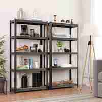 SONGMICS Raft cadru metalic modular pentru depozitare, 5 polite, 150x75x30cm, sarcina 650 kg, maro rustic