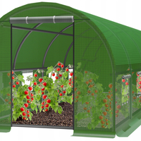 Sera de gradina, tip tunel cu cadru metalic, 300x800cm, verde, 24mp