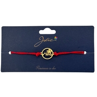 Martisor Bratara Primavara, Textil si Inox, Jolie, Snur Rosu, Model Mama, Auriu