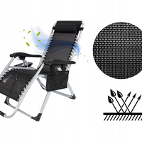 Sezlong pliabil gravitate zero, 175x65 cm, cu masuta si buzunar organizator, 120 kg, negru