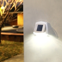 Lampa Solara LED pentru Gradina, Flippy, Set 2 Bucati, Tip Aplica pe Perete, 8.5 x 9 cm, 2V, ABS, 600mAh, Rezistent la apa, 8 LED-uri Alb Rece, Alb