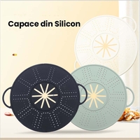 Capac Sita pentru Tigaie, Vafy, 28 inch, Capac din Silicon pentru Scuregere, Rezistent la Remperaturi ridicate, Anti-Stropire, Deflector de Ulei, Verde deschis