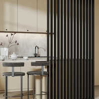 Riflaj perete despartitor MDF, LDA PREMIUM, Negru, 275x58 cm