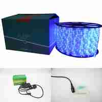 Instalatie Craciun, 12 m, 288 Led-uri, Furtun Luminos, Albastru, Transformator, 8 jocuri de lumini, Sectionabila, 220 V, Vafy