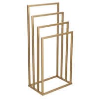 Suport metalic de baie pentru prosoape, cu 4 standuri, 96 cm, auriu mat