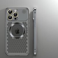 Husa MagSafe Aromaterapia Compatibila cu iPhone 15 Pro Max, Vafy, Suport Magnetic, Antisoc, Antizgariere, Protectie Camera si Supraincalzire, din Aliaj de Aluminiu, Negru