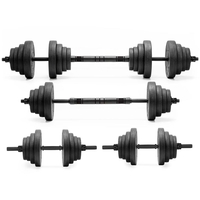 Set gantere si bara ajustabila 40 kg, 16 discuri, conector metalic cu spuma, negru