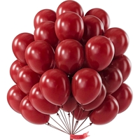 Set 12 Baloane, Flippy, din Latex Standard, 30 cm, Rosu Inchis