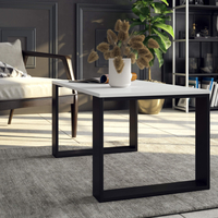 Masuta cafea NOX cu raft inferior, PAL laminat, 92x53x45 cm, alb si negru