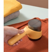 Aparat Scame si Par Haine, Vafy, Electric, USB inclus, Periuta Curatare, pentru Diferite Tesaturi, 3 Trepte, 20.5 x 8.8 x 7 cm, Galben