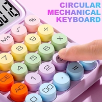 Calculator Electronic pentru Copii, Vafy, Calculator Dragut pentru Scoala Primara, Ecran mare 12 digits si Tastatura Mecania, 16 x 11 x 2 cm, Roz