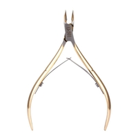 Cleste pentru Unghii si Cuticule, Flippy, din Otel Inoxidabil, Protectie Varf, 17 x 7 x 2 cm, Auriu