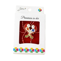 Martisor Brosa Mica in Cutie, Jolie, Dimensiune Brosa 2.5-3 cm, Material Metal, Model Vrabiute, Multicolor