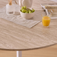 Masa rotunda Atmosphera Elias, 102x74 cm, MDF si metal, bej si alb