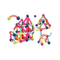 Piese Magnetice pentru Copii, Flippy, Set din 128 de Piese de diferite Culori, Constructor Magnetic cu Posibilitatea de a Construii forme Nelimitate, Multicolor
