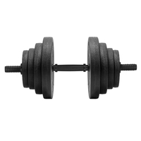 Set gantere reglabile 30 kg (2 x 15 kg), discuri cu invelis PP, negru