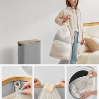 SONGMICS Cos rufe slim pentru spatii inguste, sac detasabil, 65 litri, 42x23x71 cm, gri