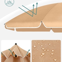 SONGMICS Umbrela terasa gradina sau plaja, cu inclinare, husa, diametru 160cm, taupe
