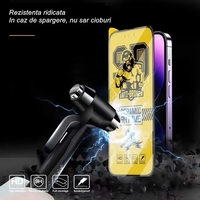 Folie de protectie Ceramica, Flippy, compatibila cu Apple iPhone 15 Plus, Transparenta HD, 9H, margini negre