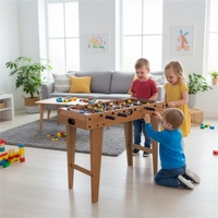 Masa de fotbal pentru copii, cu 6 manere, 18 jucatori, structura si picioare MDF, tabela scor, 69x35x62 cm