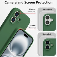 Husa de Protectie, Vafy, pentru iPhone 16 Plus, Liquid Silicone, cu Microfibra pe Interior, Protectie Antisoc, Compatibil Incarcare Wireless, Verde