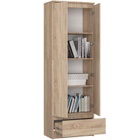 Dulap inchis cu 2 usi si sertar, 4 rafturi, PAL laminat 16 mm, 60x35x180 cm, stejar sonoma