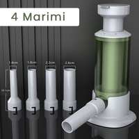 Aparat de Umplut Carnati, Flippy, Manual Rezistent, Usor de Folosit si Depozitat, Durabil, Calitativ, 4 Tuburi/Marimi Incluse, 26.3 x 11 x 11 cm, Transparent Verde