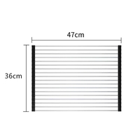 Covoras de Scurgere pentru Chiuveta Bucatarie, din Otel Inoxidabil, Suport Chiuveta, Pliabil, Antiderapant, Usor de Curatat si de Depozitat, 47x36 cm, 18 Tuburi, Negru