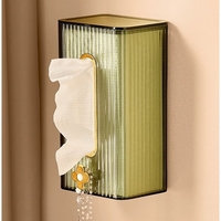 Cutie suport servetele eleganta Flippy, cu montare pe perete sau dulap, material plastic dur, 21.3 x 8.7 x 12 cm, verde