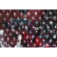 Sectiune Instalatie de Craciun Vafy, Tip Plasa, 120 LED-uri, 1.5 x 1.5 m, 8 jocuri de lumini, Interconectabila, Fir transparent, Alb rece
