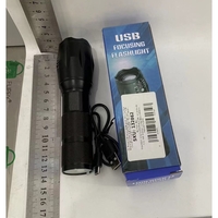 Lanterna Power Bank LED, Vafy, Incarcare USB, Raza 300m, 5W, Model T9 Telescopic 14.7 -15.7 cm, Functie Zoom si Incarcare Telefon, Negru