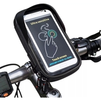 Suport de bicicleta Flippy Wheel UP pentru telefoane cu ecran tactil =< 6.0 inch impermeabil, negru