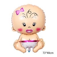 Balon din Folie Metalizata, Vafy, Figurina Fetita, Tema Botez, 73x48 cm, Ambalaj Individual, Pai Inclus, Umflare cu Aer sau Heliu, Roz