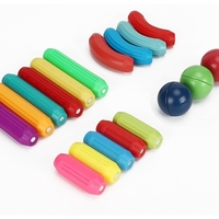 Set 36 de Piese Magnetice de Constructie, Flippy, Puzzle, Forme, 3 Ani, ABS, Magnet, 18x6x16 cm, Multicolor