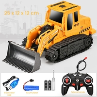 Buldozer cu Senile Jucarie pentru Copii, Vafy, Jucarie Buldozer cu Telecomanda, Jucarie de Constructie, Acumulator cu Incarcare USB, 25 x 12 x 12 cm, Galben