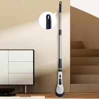 Perie Electrica de Curatare, Flippy, pentru Gresie, Baie, Bucatarie, 25x20x9.5 cm, cu 6 Capete, Maner Extensibil Detasabil 84-127cm, Incarcare USB-Type C, Rotire 360 de Grade, 3000 mAh, Culoare: Alb