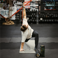 Saltea fitness antiderapanta din NBR, 183x61x1 cm, cu curea transport, gri