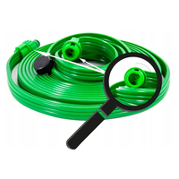 Furtun picurare pentru irigare gradina, 3 tuburi interne, distributie uniforma apa, 15 m, negru
